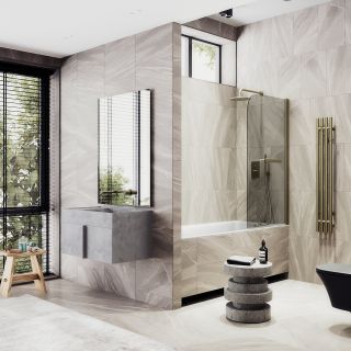 Шторка на ванну MaybahGlass MGV-777-2 60см бронза